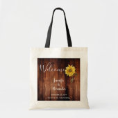 Robuuste zonnebloem op een welkomstbruiloft tote bag (Voorkant)