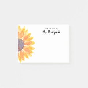 Robuuste zonnebloem van het bureau van de leraar post-it® notes
