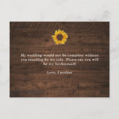 Robuuste zonnebloemen... ben je mijn vriendin. uitnodiging briefkaart (Achterkant)