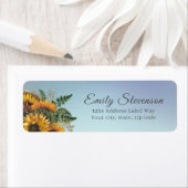 Robuuste zonnebloemen en groen etiket met retourad (Insitu)