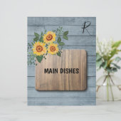 Robuuste zonnebloemen, houten recept organisator (Staand voorkant)