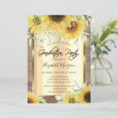 Robuuste zonnebloemen, lampjes, Afstuderen van hou Kaart (Staand voorkant)