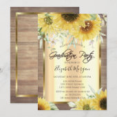 Robuuste zonnebloemen, lampjes, Afstuderen van hou Kaart (Voorkant / Achterkant)