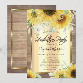 Robuuste zonnebloemen, lampjes, Afstuderen van hou Kaart