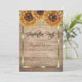 Robuuste zonnebloemen, lampjes, houtafhankelijke p kaart (Staand voorkant)