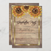 Robuuste zonnebloemen, lampjes, houtafhankelijke p kaart (Voorkant / Achterkant)