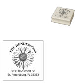 Robuuste zonnebloempnaam rubberstempel (Gestempeld)