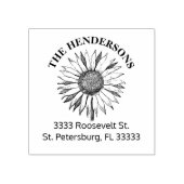 Robuuste zonnebloempnaam rubberstempel (Afrduk)