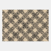 Robuuste zwarte bruine kraftvlecht en -strepen inpakpapier vel (Voorkant 3)