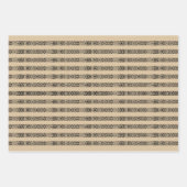 Robuuste zwarte bruine kraftvlecht en -strepen inpakpapier vel (Voorkant 2)