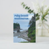 Roby Beach Washington Olympic Twilight Travel Briefkaart (Staand voorkant)