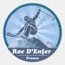 Roc D'Enfer Skiër Ronde Sticker