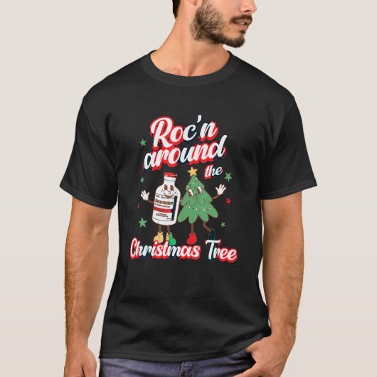 Roc Rond De Kerstboom ER RED RN PACU ICU T-shirt (Voorkant)