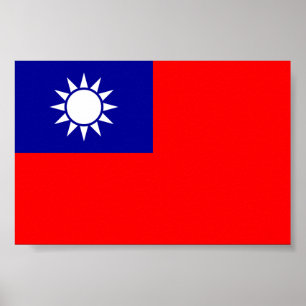 ROC Taiwan - Taiwanese Vlag - 中華民國國旗 - 青天白日滿地紅 Poster