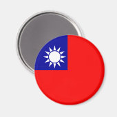 ROC Taiwan - Taiwanese vlag - 中 - 民 - 青 , 國 , 國 旗  Magneet (Voorkant / Achterkant)