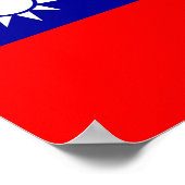 ROC Taiwan - Taiwanese vlag - 中 - 民 - 青 , 國 , 國 旗  Poster (Hoek)