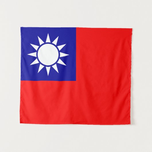 ROC Taiwan - Taiwanese vlag - 中 - 民 - 青 , 國 , 國 旗 Wandkleed (Voorkant (horizontaal))