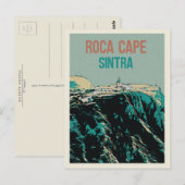 Roca Cape Lighthouse Uitzicht, Sintra Portugal Briefkaart (Voorkant / Achterkant)