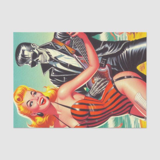 Rocabilly Summer Pin-up Tissuepapier (Voorkant)