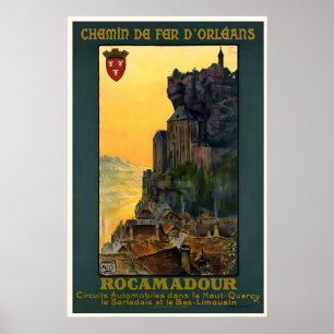 Rocamadour Frankrijk Vintage Reisposter Print