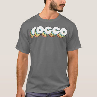 Rocco Retro Rainbow Typography Vervaagde stijl T-shirt