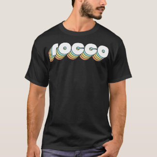 Rocco Retro Rainbow Typography Vervaagde stijl T-shirt
