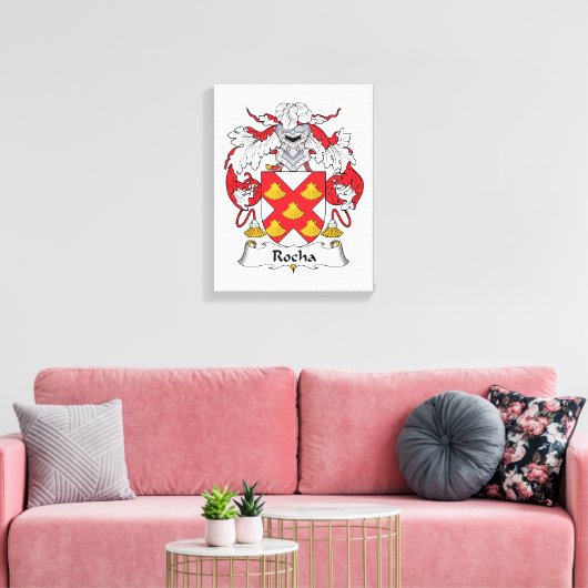 Rocha Family Crest Canvas Afdruk (Insitu (Woonkamer))