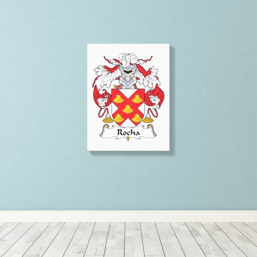 Rocha Family Crest Canvas Afdruk (Insitu (Houten vloer))