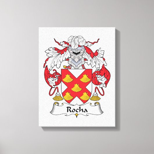 Rocha Family Crest Canvas Afdruk (Voorkant)