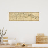 Rochambeau's March van Yorktown naar Boston Map Poster (Keuken)