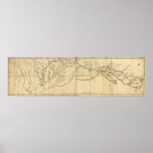 Rochambeau's March van Yorktown naar Boston Map Poster