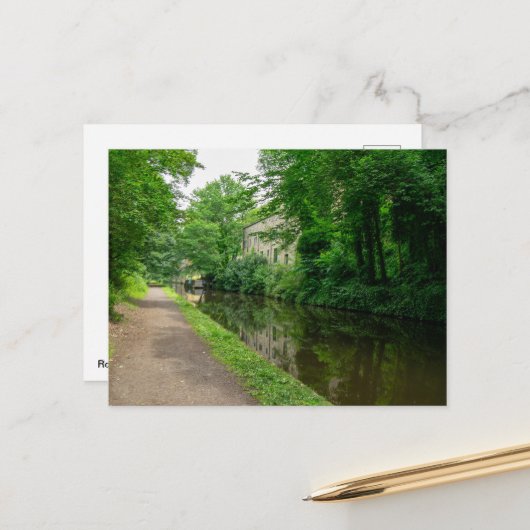 Rochdale Canal, Luddendenfoot Briefkaart (Voorkant / Achterkant in situ)