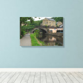 Rochdale Canal, Luddendenfoot Canvas Afdruk (Insitu (Houten vloer))