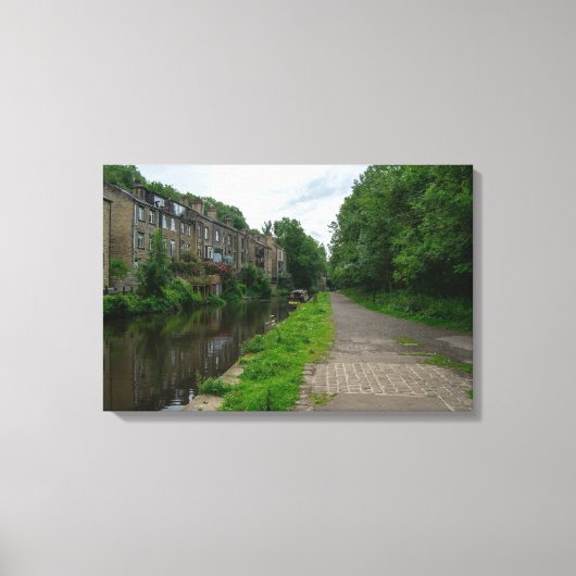 Rochdale Canal, Luddendenfoot Canvas Afdruk (Voorkant)