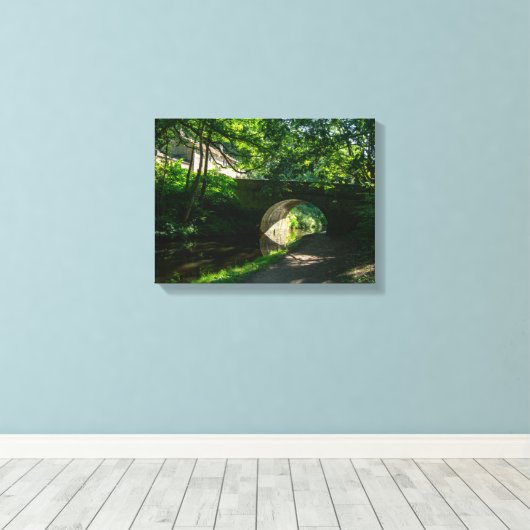 Rochdale Canal, Sowerby Bridge Canvas Afdruk (Insitu (Houten vloer))