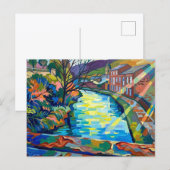 Rochdale Kanaal Sowerby Bridge Briefkaart (Voorkant / Achterkant)