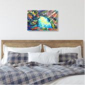 Rochdale Kanaal Sowerby Bridge Canvas Afdruk (Insitu (Slaapkamer))