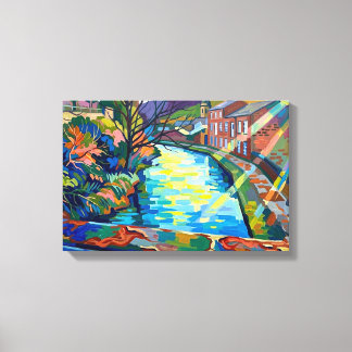 Rochdale Kanaal Sowerby Bridge Canvas Afdruk