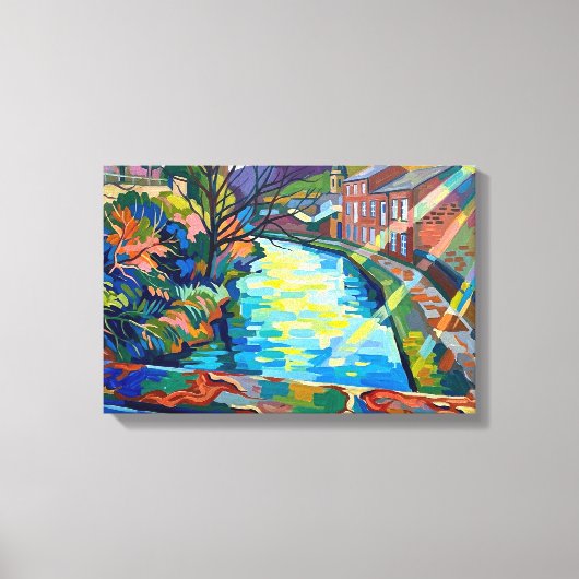 Rochdale Kanaal Sowerby Bridge Canvas Afdruk (Voorkant)