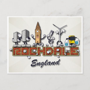 Rochdale tekenfilmfiguren briefkaart