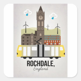 Rochdale Vierkante Sticker