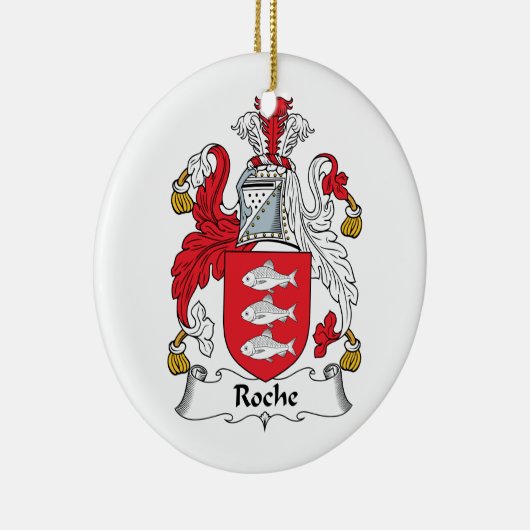 Roche Family Crest Keramisch Ornament (Rechts)