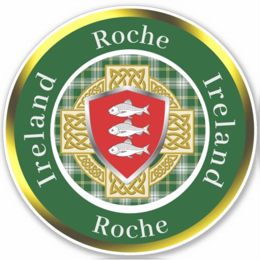 Roche Ierse Schild/Keltisch Kruis Persoonlijk Sticker (Voorkant)