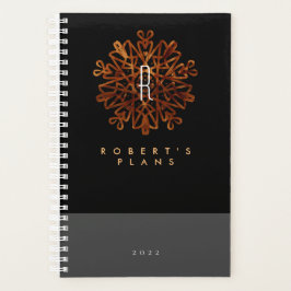 Roche, luxueus  zwart en goud, monogrammen planner