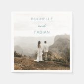 Rochelle Aqua Modern Hedendaags Elegant Bruiloft Servet (Voorkant)