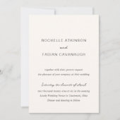 Rochelle Cream Modern Hedendaags Elegant Bruiloft Kaart (Voorkant)