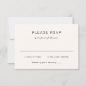 Rochelle Cream Modern Hedendaags Elegant Bruiloft RSVP Kaartje (Voorkant)