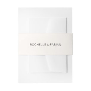 Rochelle Cream Modern Hedendaags Elegant Bruiloft Uitnodigingen Wikkel