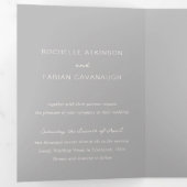 Rochelle Grey Modern Hedendaags Elegant Bruiloft Drieluik Uitnodiging (Binnenzijde eerst)