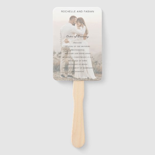 Rochelle Grey Modern Hedendaags Elegant Bruiloft Handwaaier (Voorkant)